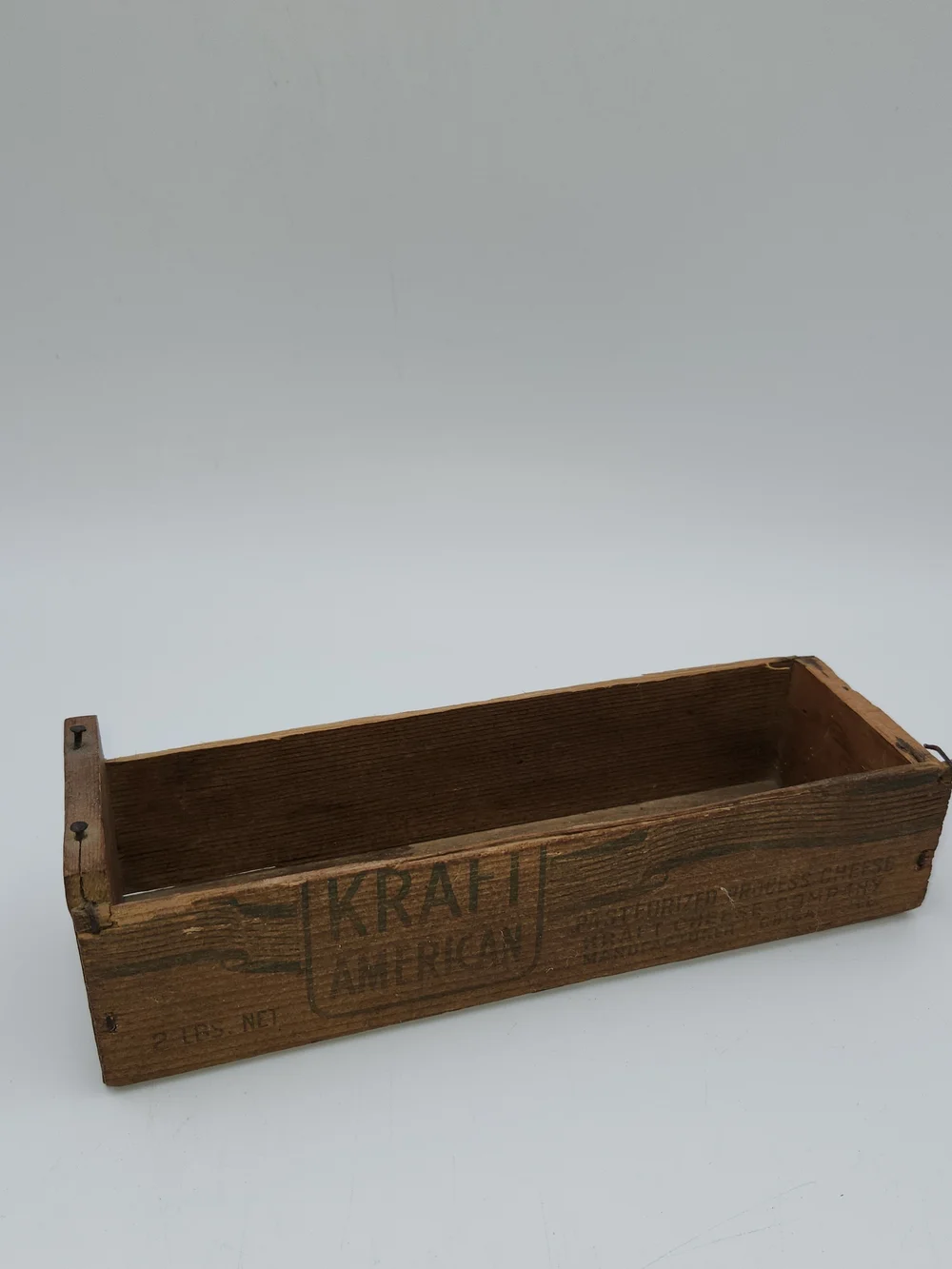 Vintage Rustic Kraft Cheese Primitive Farm Decor Small Wooden Crate Tray Storage